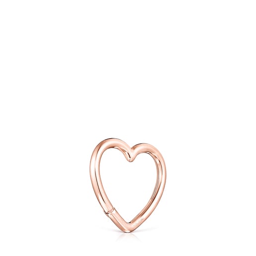Anilla mediana Hold corazón con baño de oro rosa 18 kt sobre plata