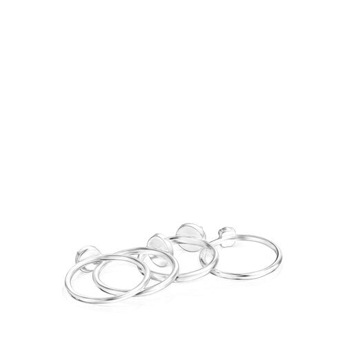 Pack of four Silver and Gemstones TOUS Cool Color Rings
