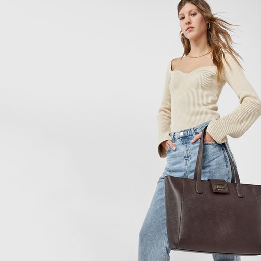 ブラウンのラージトートバッグ TOUS Funny