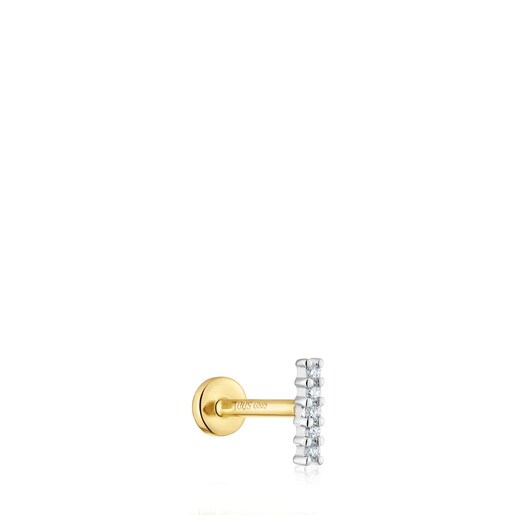 Piercing de oro 14 kt y tira diamantes 8 mm TOUS Basics