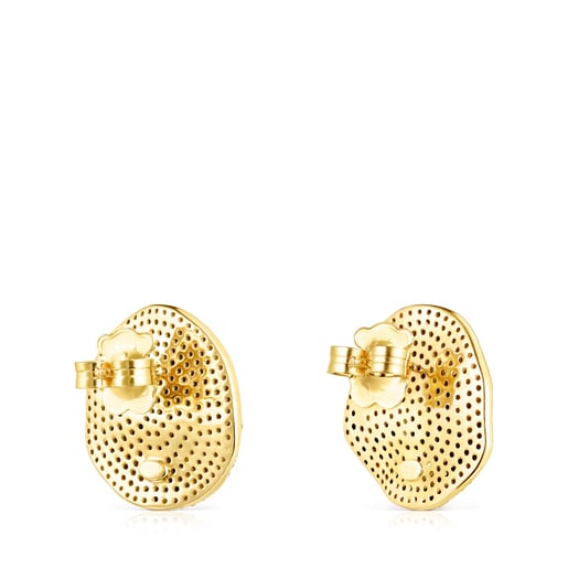 Silver Vermeil Nenufar Earrings with Diamonds