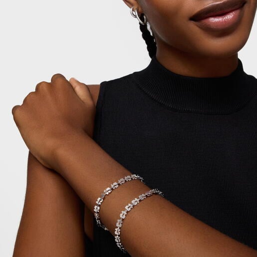 Pulsera cadena de acero con motivos oso Carrusel