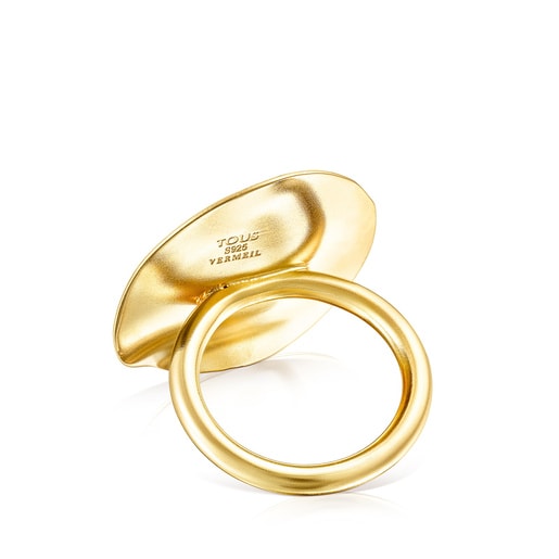 TOUS Silver Vermeil Nenufar petal Ring | Plaza Las Americas