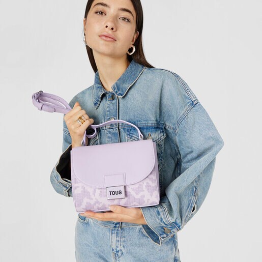 モーブカラーのスモール・クロスボディバッグ Kaos Pix