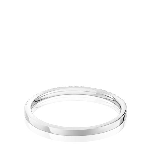 Μικρό δαχτυλίδι μισόβερο Les Classiques από λευκόχρυσο με διαμάντια