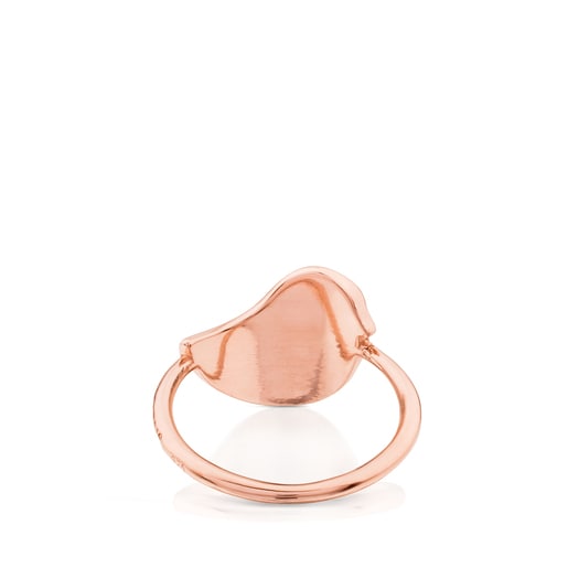 Anillo Face con baño de oro rosa de 18 kt sobre plata