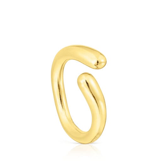 Anillo abierto con baño de oro 18 kt sobre plata New Hav