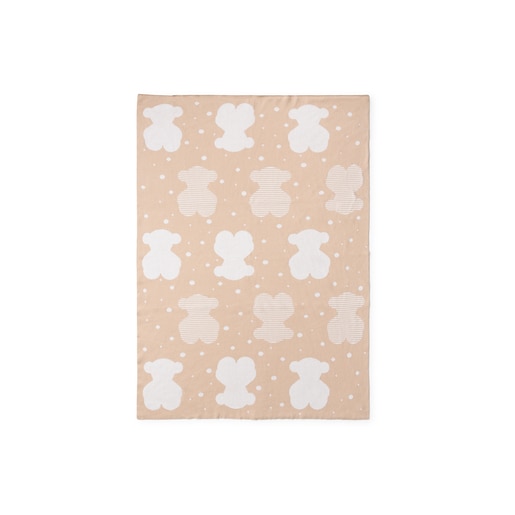 Manta de beb reversible Beige