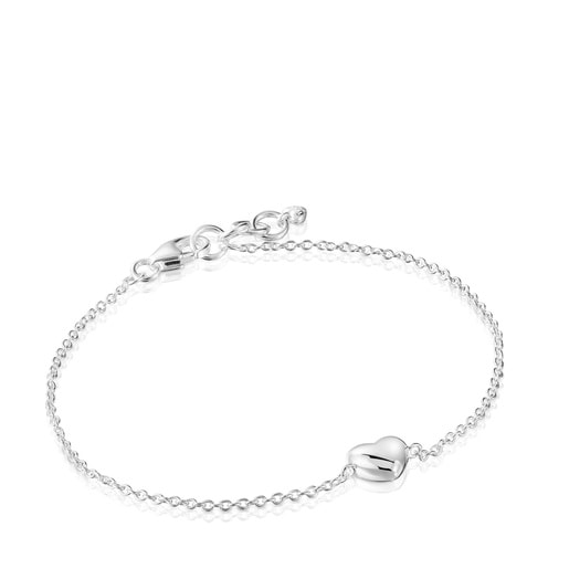 Silver heart motif Chain Bracelet Garden of Love