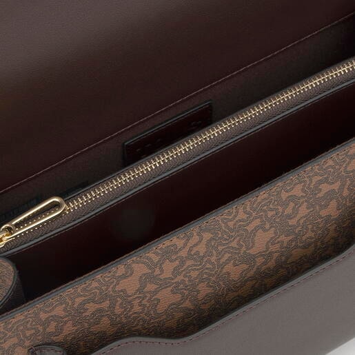 Bandolera mediana marrón Audree Kaos Mini Lines