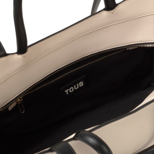 ブラック＆ベージュのミディアム・クロスボディバッグ Kaos Icon