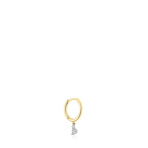 Gold TOUS Basics Hoop earring with heart motif | TOUS