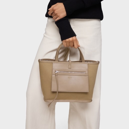 Capazo mediano beige reversible TOUS Double Way Bear