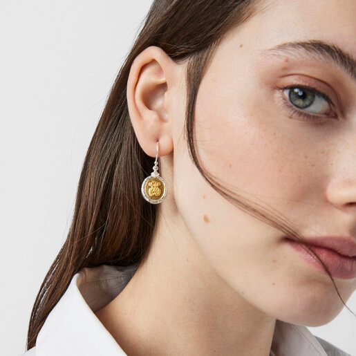 Pendientes cortos camafeo bicolor Oceaan