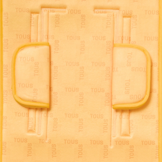 Padded pushchair mat in TOUS logo mustard