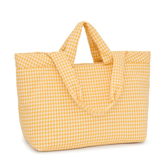 حقيبة أحمال خفيفة TOUS Carol Vichy كبيرة الحجم باللون الأصفر