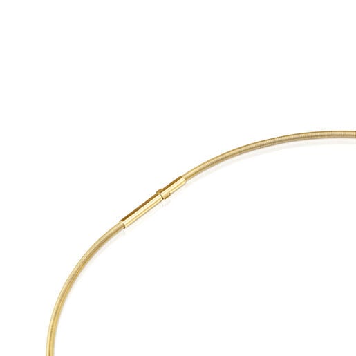 Halskette Mesh Tube aus goldfarbenem IP-Stahl, 3 mm