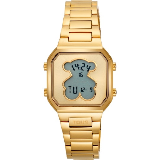 Reloj digital con brazalete de acero dorado D-BEAR MINI