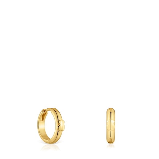 12 mm Hoop earrings with bear and 18kt gold plating over silver TOUS Basics