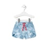 Girl's tie-dye cotton shorts in Casual blue