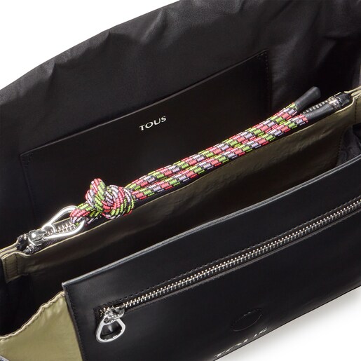 תיק צד TOUS Empire Cotton גדול בצבע חאקי