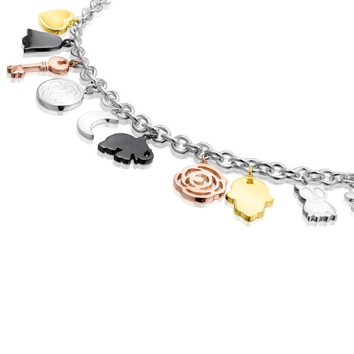 Ожерелье Sweet Dolls из серебра, золота, розового серебра Vermeil и темного серебра
