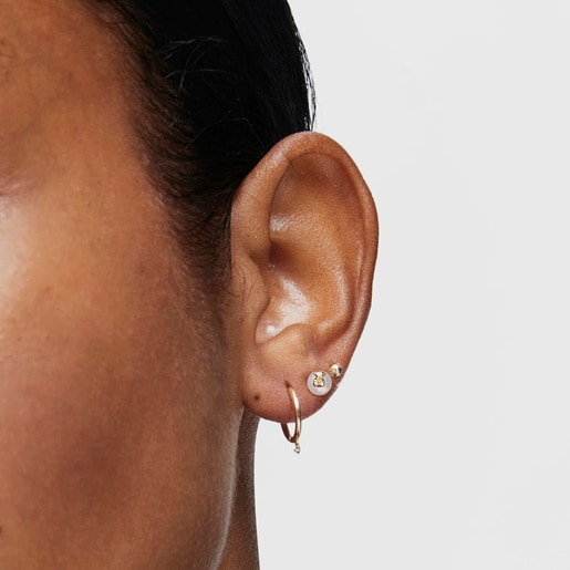 Pendientes de oro con perla cultivada y motivo oso Bold Bear