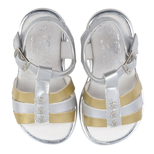 Sandalia romana hebilla plata y dorada Walk Lux Ún