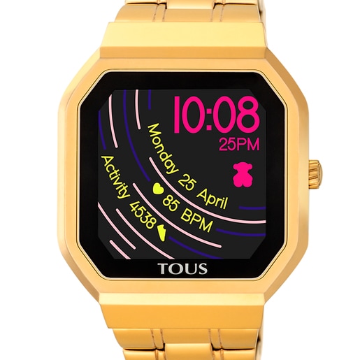 Reloj smartwatch B-Connect de acero IP dorado