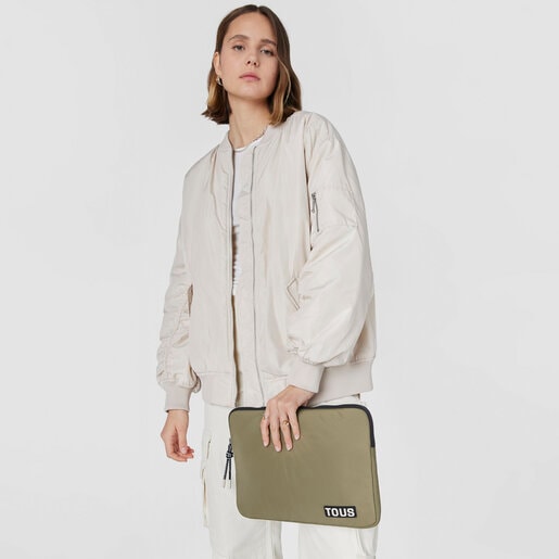 Khaki Laptop sleeve TOUS Carol Soft