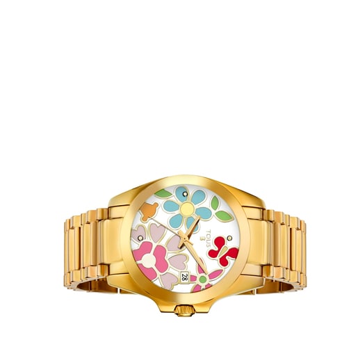 ゴールドのステンレス IP 腕時計 Drive