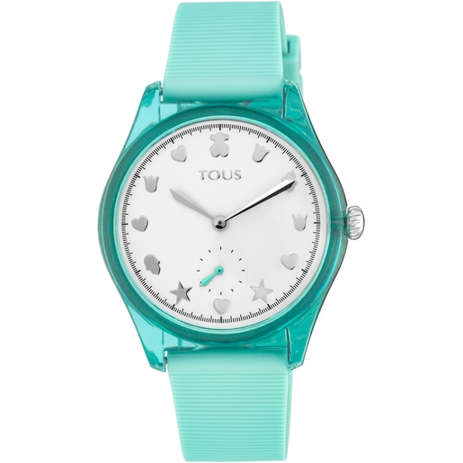 Steel and Poly-carbonate Free Fresh Watch with Mint Silicone Strap