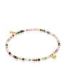 Bracciale elastico in argento placcato oro 18 kt e tormaline TOUS Bold Bear