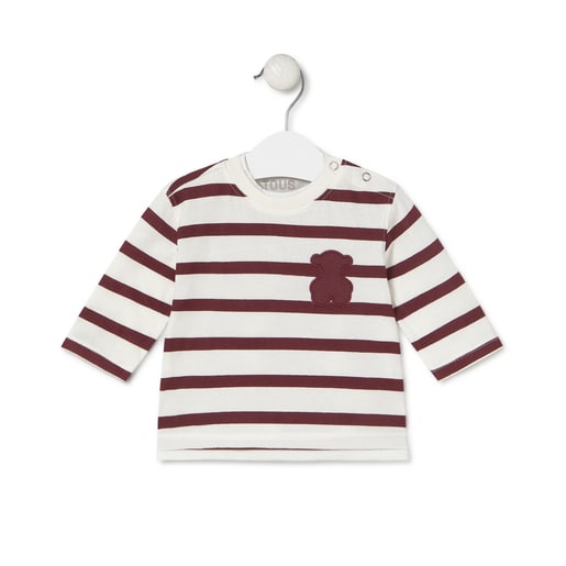 Striped t-shirt in Casual maroon