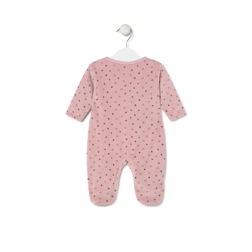 Baby playsuit in Mini pink