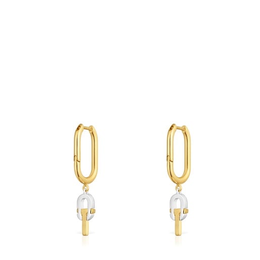 Short two-tone Hoop earrings TOUS MANIFESTO