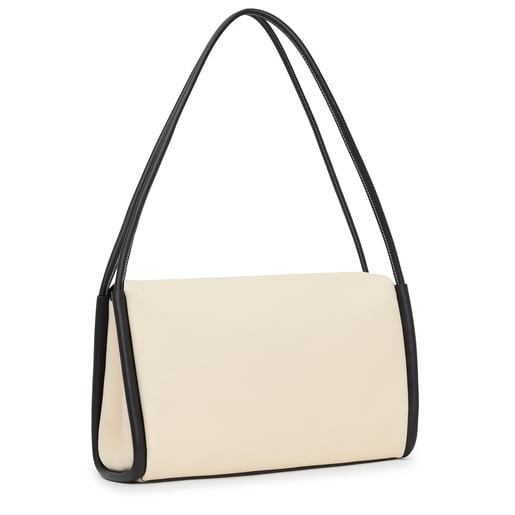 Large beige and black leather TOUS Empire Crossbody bag | TOUS