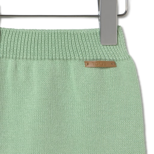 Conjunto de punto de bebé Tricot a rayas verde