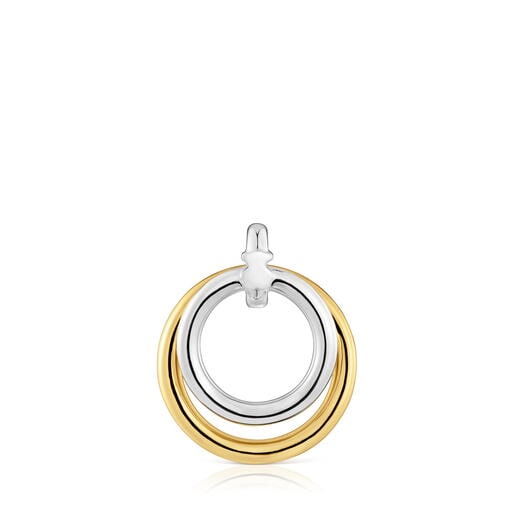 ツートーンのダブルフープペンダントトップ TOUS Straight