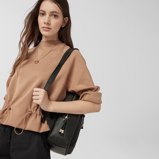 Black colored Canvas Brunock Chain Backpack