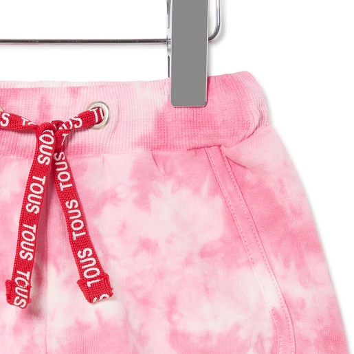 Girl's tie-dye cotton shorts in Casual pink