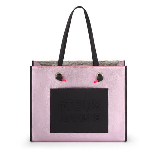 Large Metallic Pink Amaya Shopping Bag | TOUS
