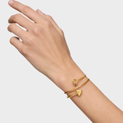 Pulsera esclava con baño de oro 18 kt sobre plata TOUS Flechazo