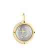 Dark silver Magic Nature moon Pendant with diamonds