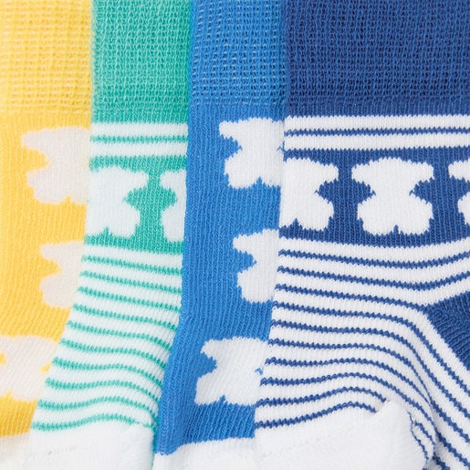 Pack of 4 pairs of baby socks in SSocks blue
