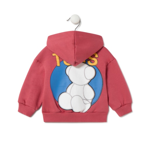 Sweatshirt com capuz Bold Bear Casual grená