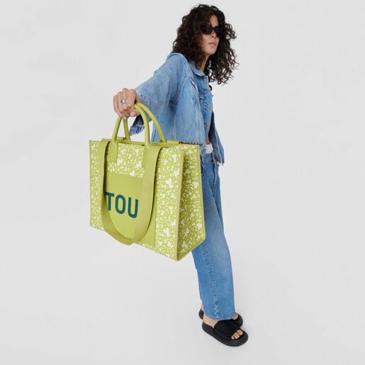 ライムグリーンのラージショッピングバッグ TOUS Kaos Mini Evolution Amaya