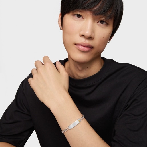 Two-tone bear-motif chain Bracelet TOUS Man