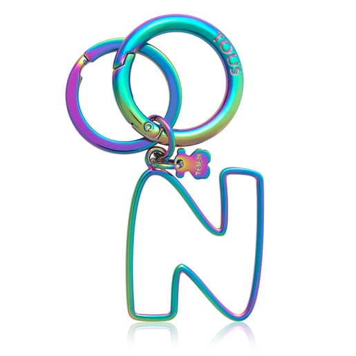 Duhový kroužek na klíče Touscedario s písmenem N
