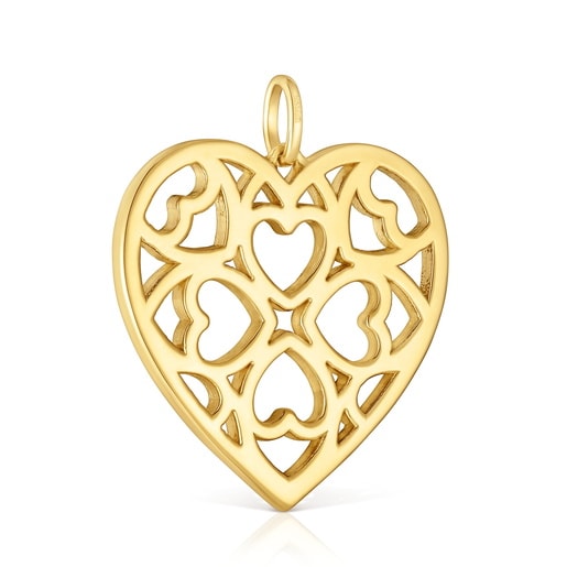 18kt gold plating over silver heart Pendant Medallions